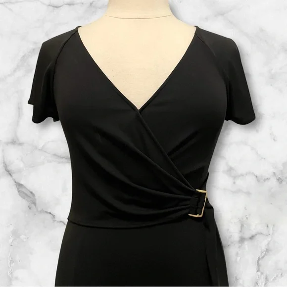 BCBGMAXAZRIA  Black Wrap Dress S/M - Picture 2 of 16